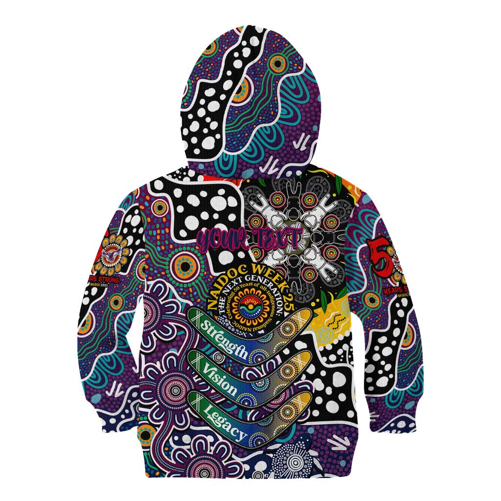 Personalised Sea Eagles NRL Celebrating 50 Years of Naidoc Kid Hoodie NAIDOC Week 2025 Aboriginal