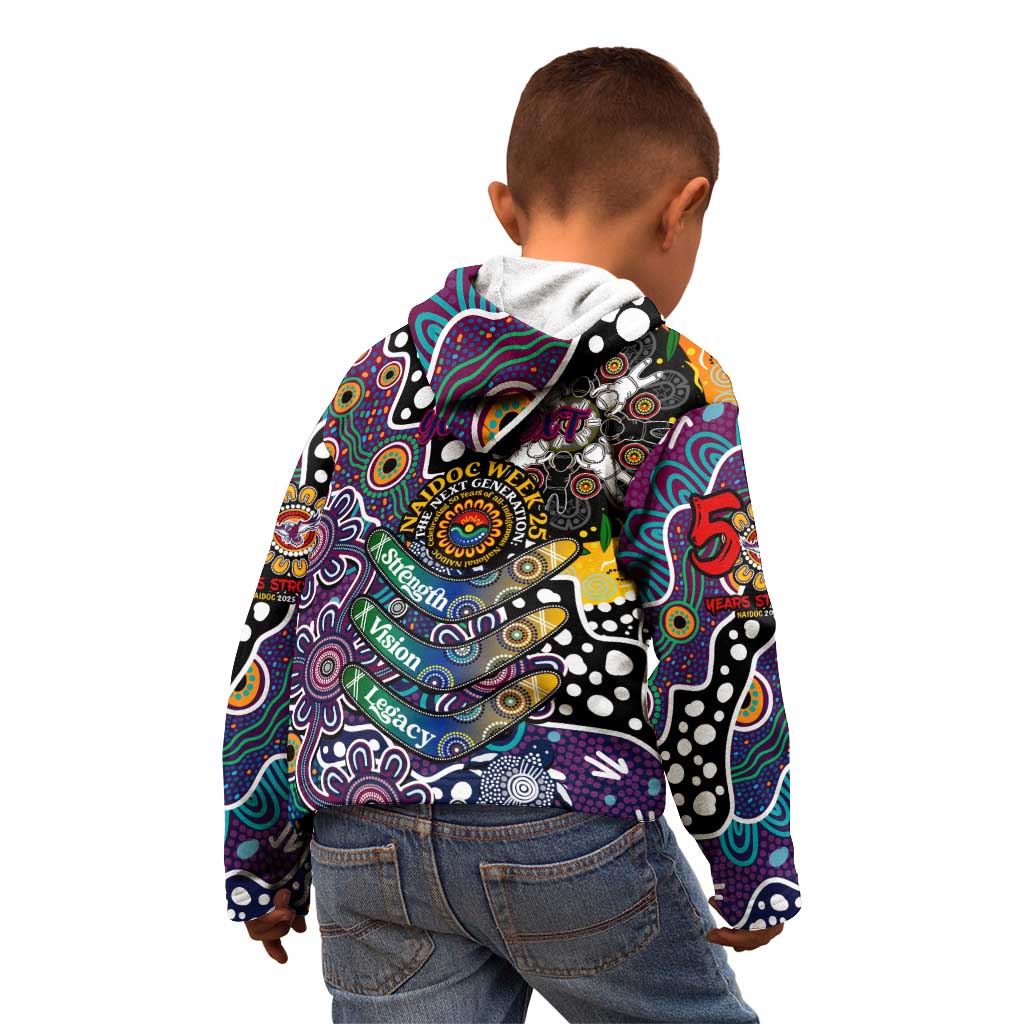 Personalised Sea Eagles NRL Celebrating 50 Years of Naidoc Kid Hoodie NAIDOC Week 2025 Aboriginal