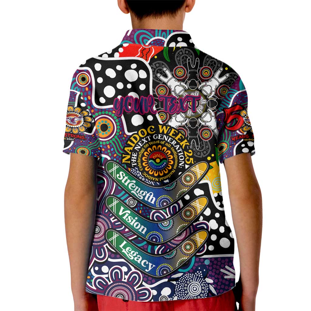 Personalised Sea Eagles NRL Celebrating 50 Years of Naidoc Kid Polo Shirt NAIDOC Week 2025 Aboriginal