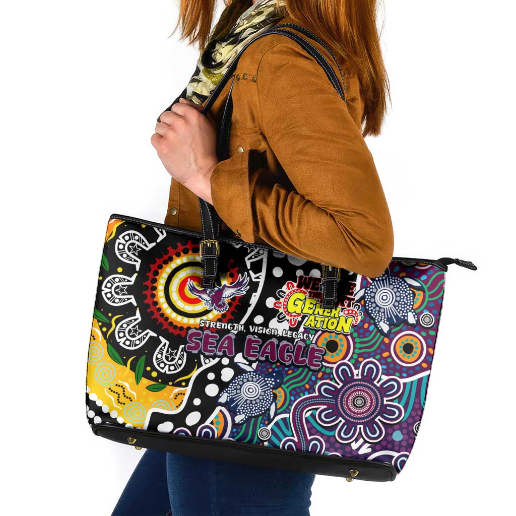 Sea Eagles NRL Celebrating 50 Years of Naidoc Leather Tote Bag NAIDOC Week 2025 Aboriginal