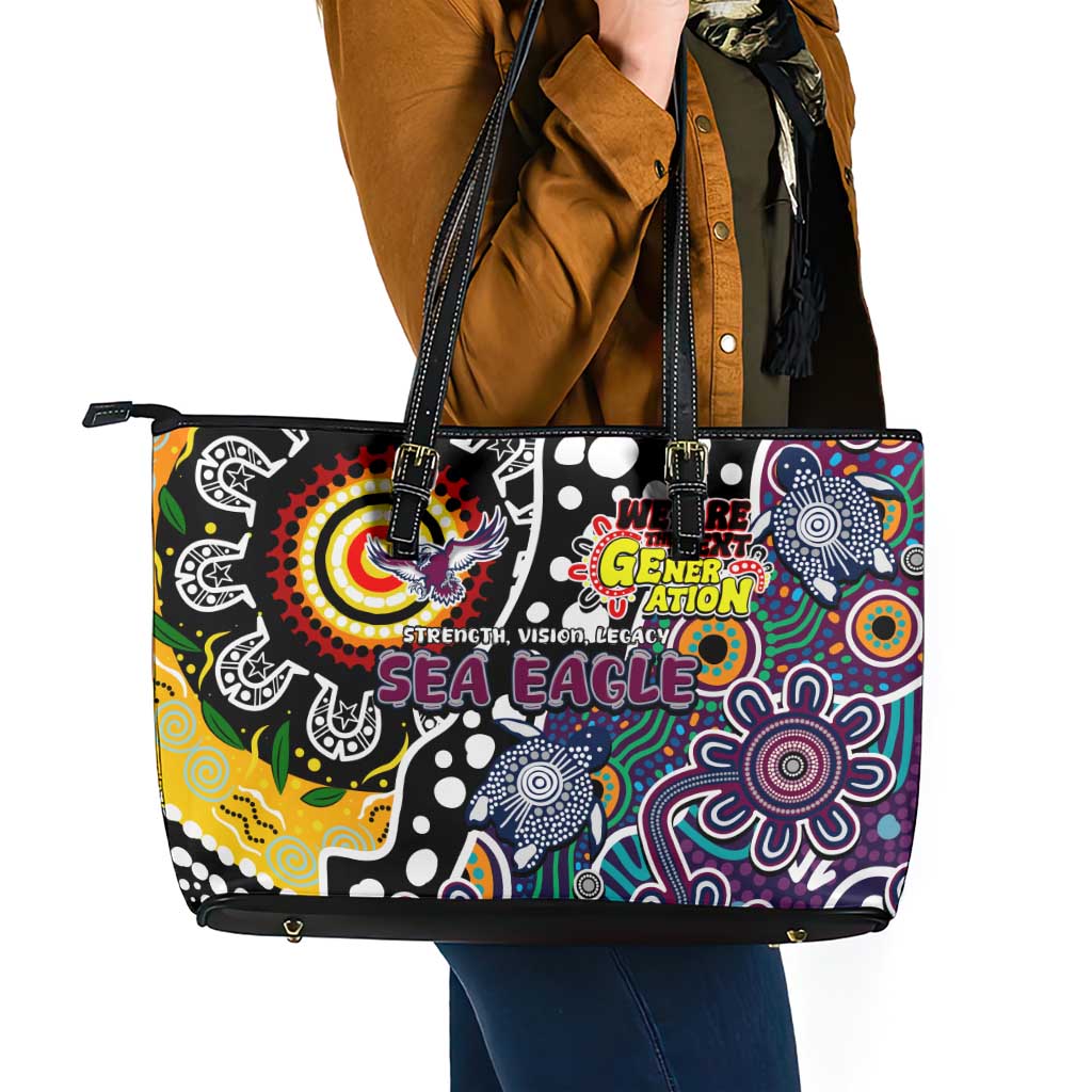 Sea Eagles NRL Celebrating 50 Years of Naidoc Leather Tote Bag NAIDOC Week 2025 Aboriginal