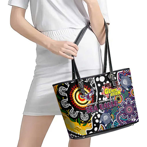 Sea Eagles NRL Celebrating 50 Years of Naidoc Leather Tote Bag NAIDOC Week 2025 Aboriginal