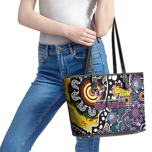 Sea Eagles NRL Celebrating 50 Years of Naidoc Leather Tote Bag NAIDOC Week 2025 Aboriginal