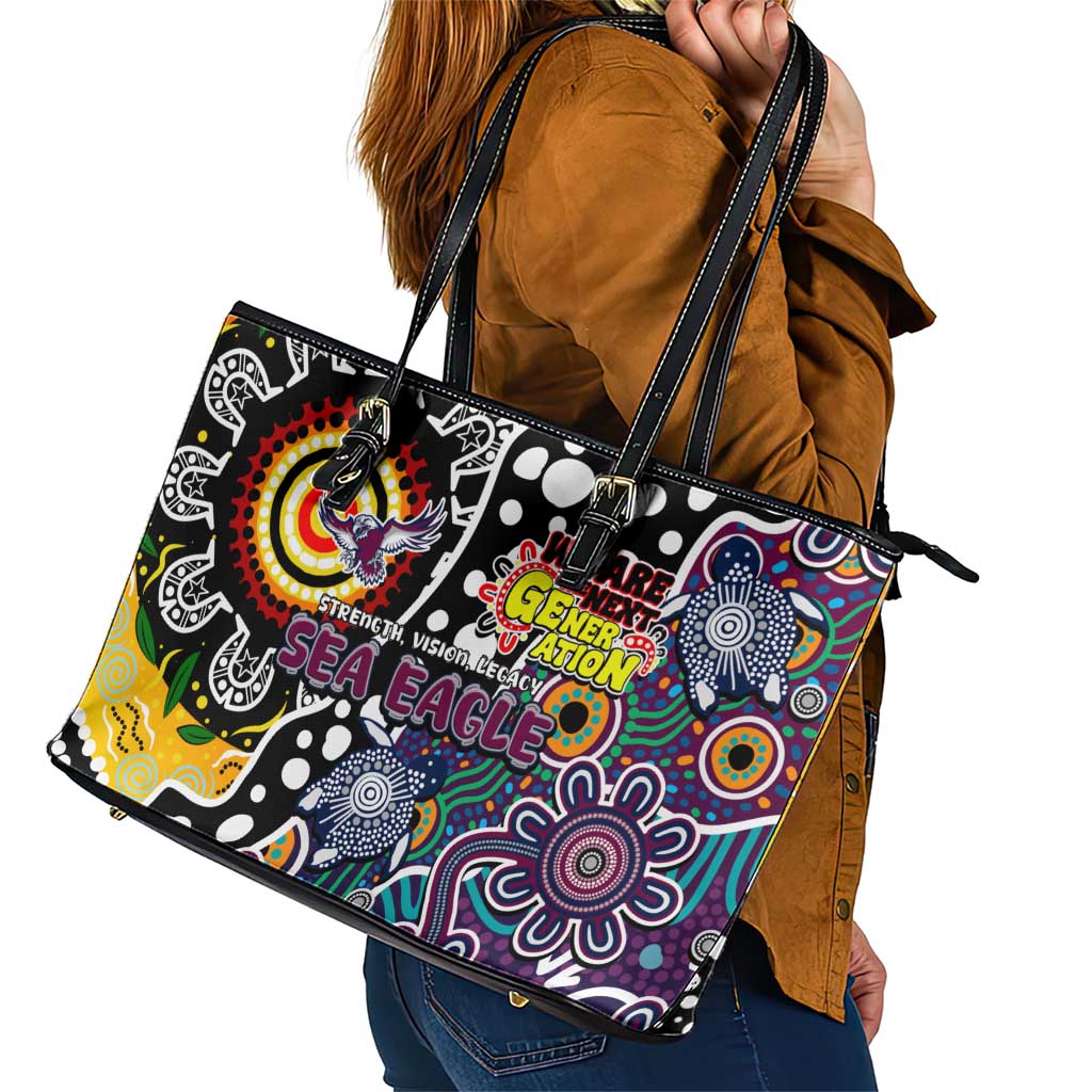 Sea Eagles NRL Celebrating 50 Years of Naidoc Leather Tote Bag NAIDOC Week 2025 Aboriginal