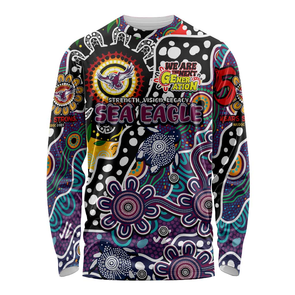 Personalised Sea Eagles NRL Celebrating 50 Years of Naidoc Long Sleeve Shirt NAIDOC Week 2025 Aboriginal