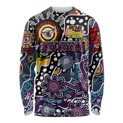 Personalised Sea Eagles NRL Celebrating 50 Years of Naidoc Long Sleeve Shirt NAIDOC Week 2025 Aboriginal