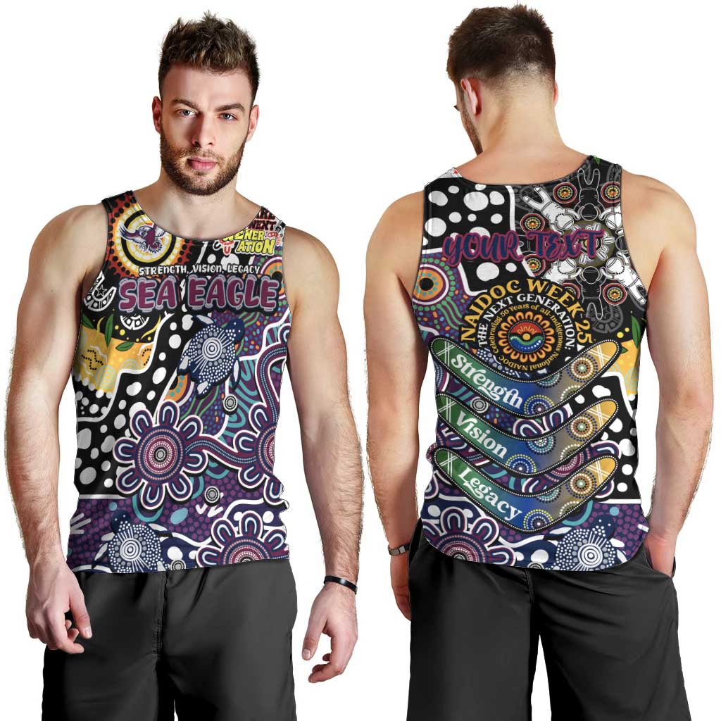Personalised Sea Eagles NRL Celebrating 50 Years of Naidoc Men Tank Top NAIDOC Week 2025 Aboriginal