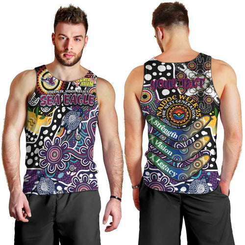 Personalised Sea Eagles NRL Celebrating 50 Years of Naidoc Men Tank Top NAIDOC Week 2025 Aboriginal