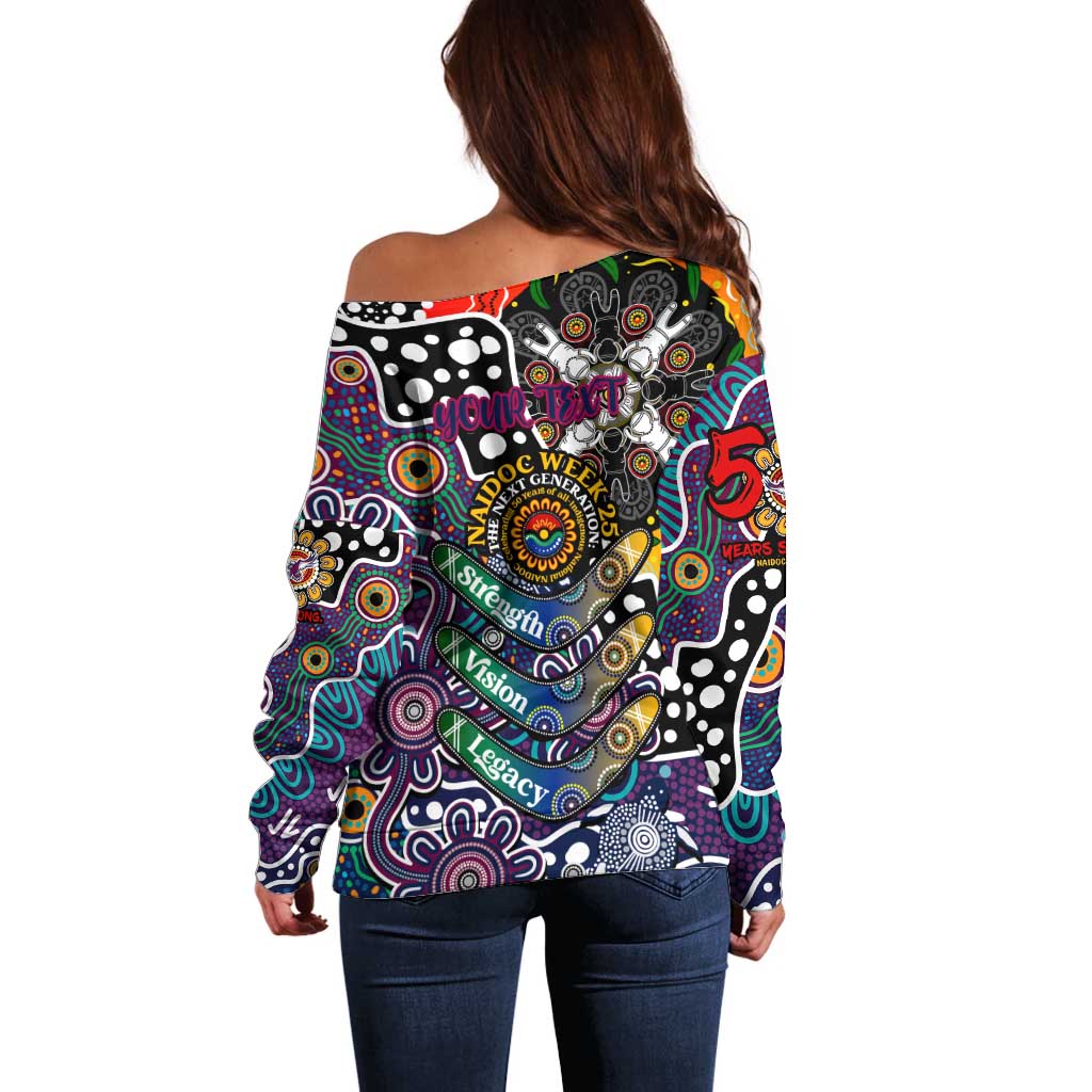 Personalised Sea Eagles NRL Celebrating 50 Years of Naidoc Off Shoulder Sweater NAIDOC Week 2025 Aboriginal