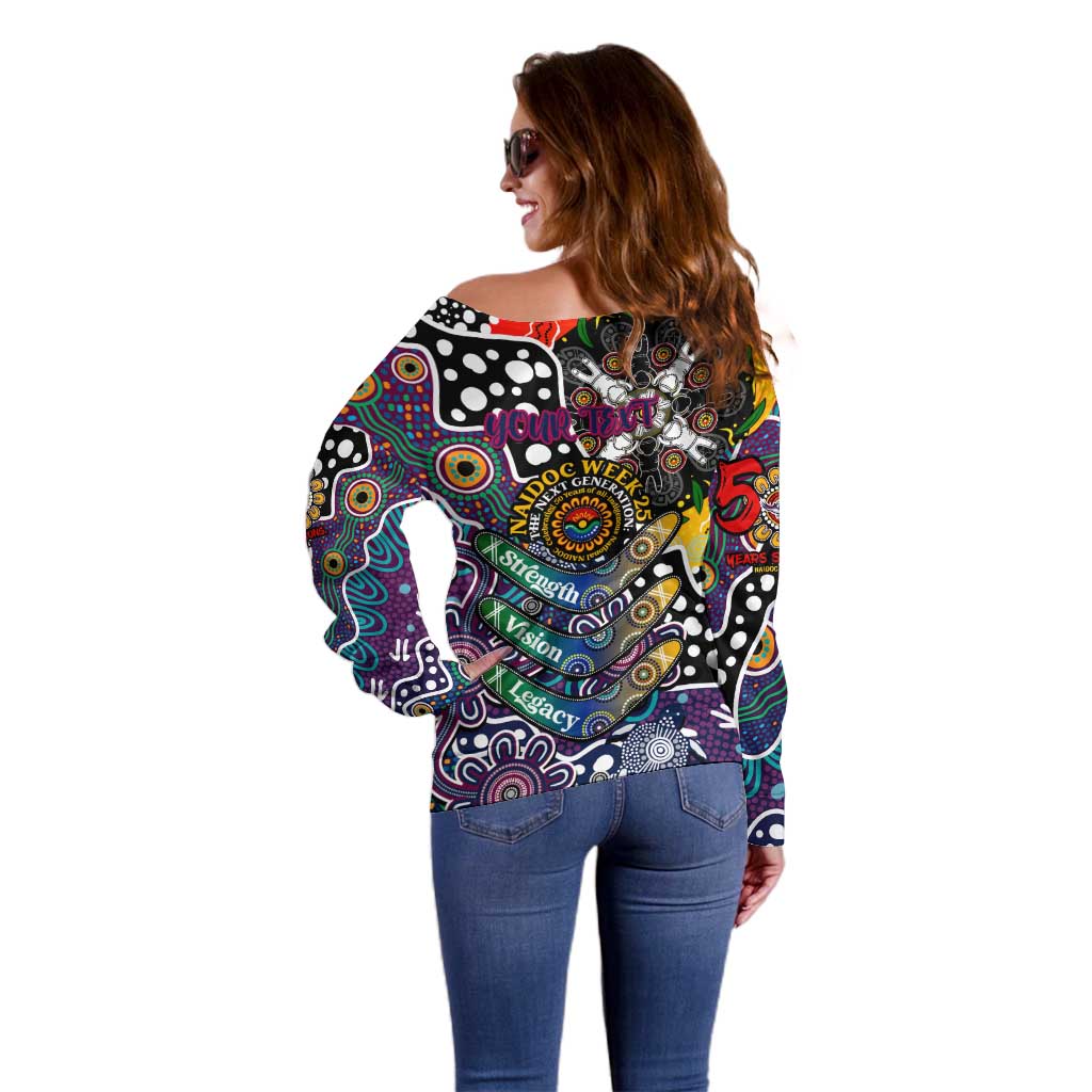 Personalised Sea Eagles NRL Celebrating 50 Years of Naidoc Off Shoulder Sweater NAIDOC Week 2025 Aboriginal