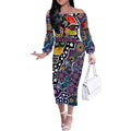 Personalised Sea Eagles NRL Celebrating 50 Years of Naidoc Off The Shoulder Long Sleeve Dress NAIDOC Week 2025 Aboriginal