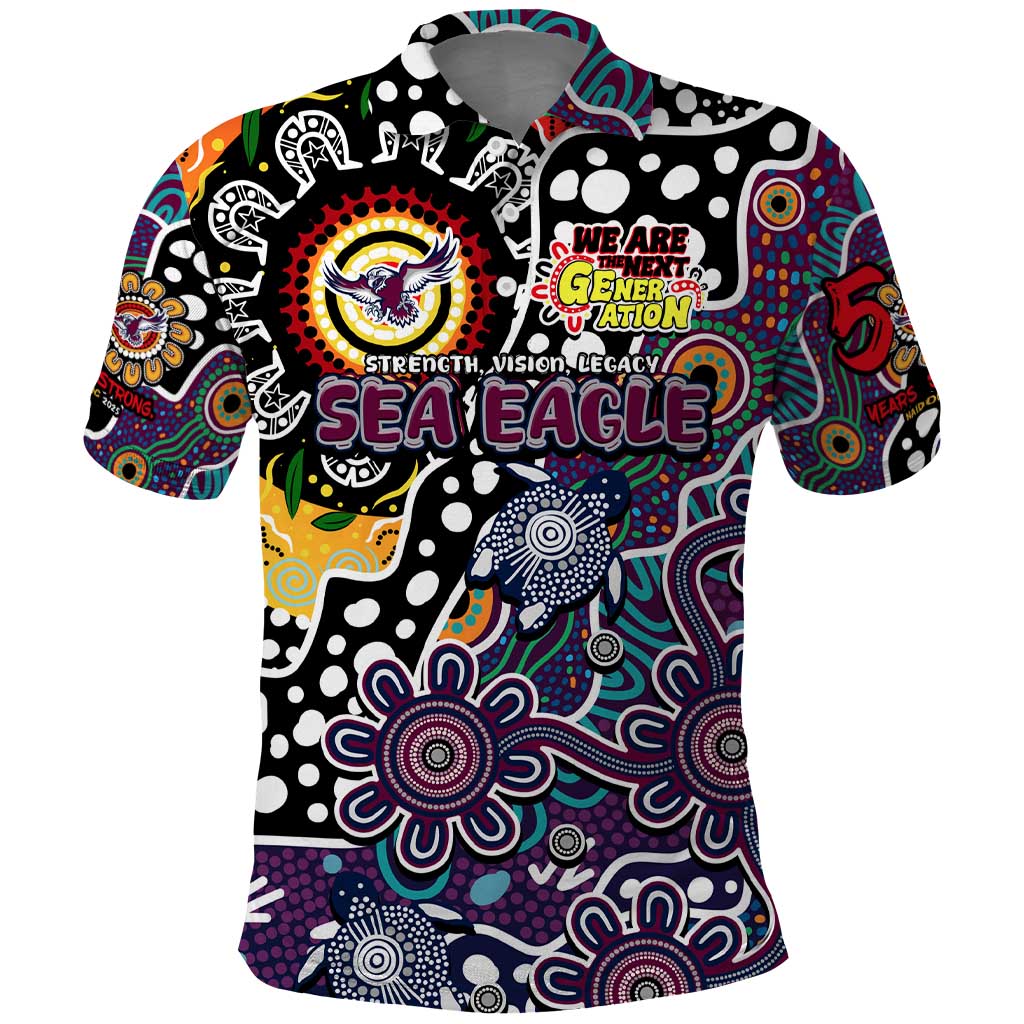 Personalised Sea Eagles NRL Celebrating 50 Years of Naidoc Polo Shirt NAIDOC Week 2025 Aboriginal