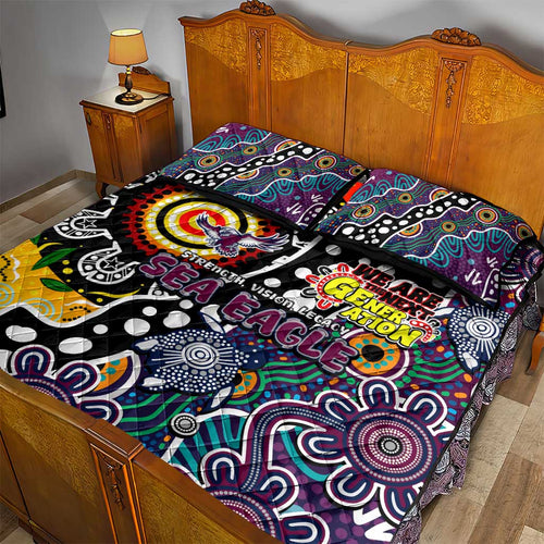Sea Eagles NRL Celebrating 50 Years of Naidoc Quilt Bed Set NAIDOC Week 2025 Aboriginal
