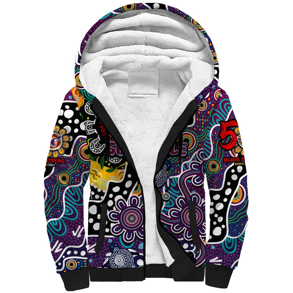 Personalised Sea Eagles NRL Celebrating 50 Years of Naidoc Sherpa Hoodie NAIDOC Week 2025 Aboriginal