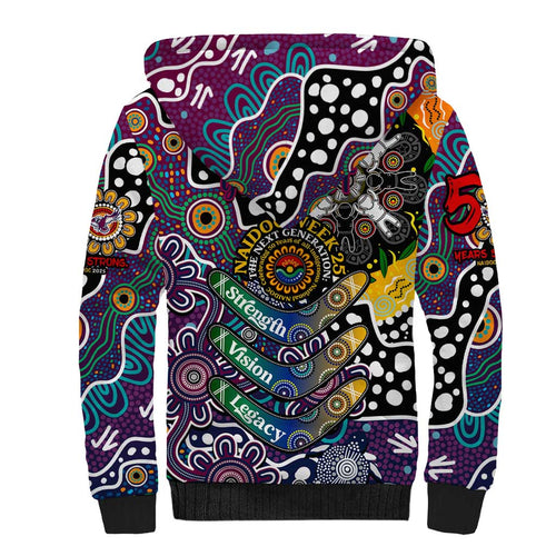 Personalised Sea Eagles NRL Celebrating 50 Years of Naidoc Sherpa Hoodie NAIDOC Week 2025 Aboriginal