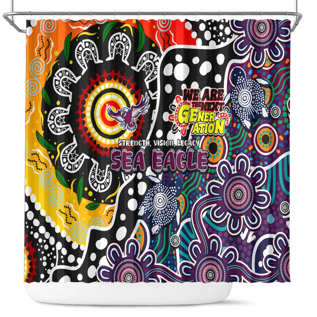 Sea Eagles NRL Celebrating 50 Years of Naidoc Shower Curtain NAIDOC Week 2025 Aboriginal