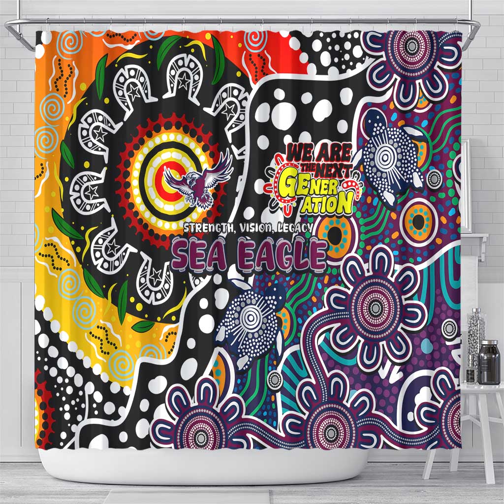 Sea Eagles NRL Celebrating 50 Years of Naidoc Shower Curtain NAIDOC Week 2025 Aboriginal