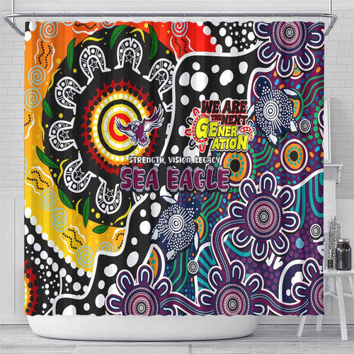 Sea Eagles NRL Celebrating 50 Years of Naidoc Shower Curtain NAIDOC Week 2025 Aboriginal