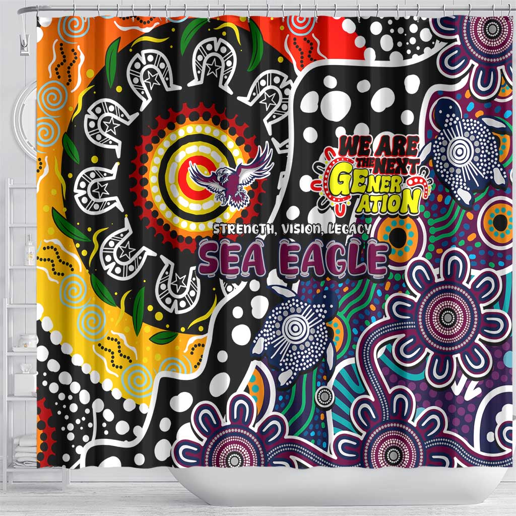 Sea Eagles NRL Celebrating 50 Years of Naidoc Shower Curtain NAIDOC Week 2025 Aboriginal