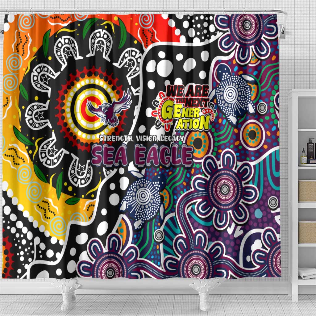 Sea Eagles NRL Celebrating 50 Years of Naidoc Shower Curtain NAIDOC Week 2025 Aboriginal