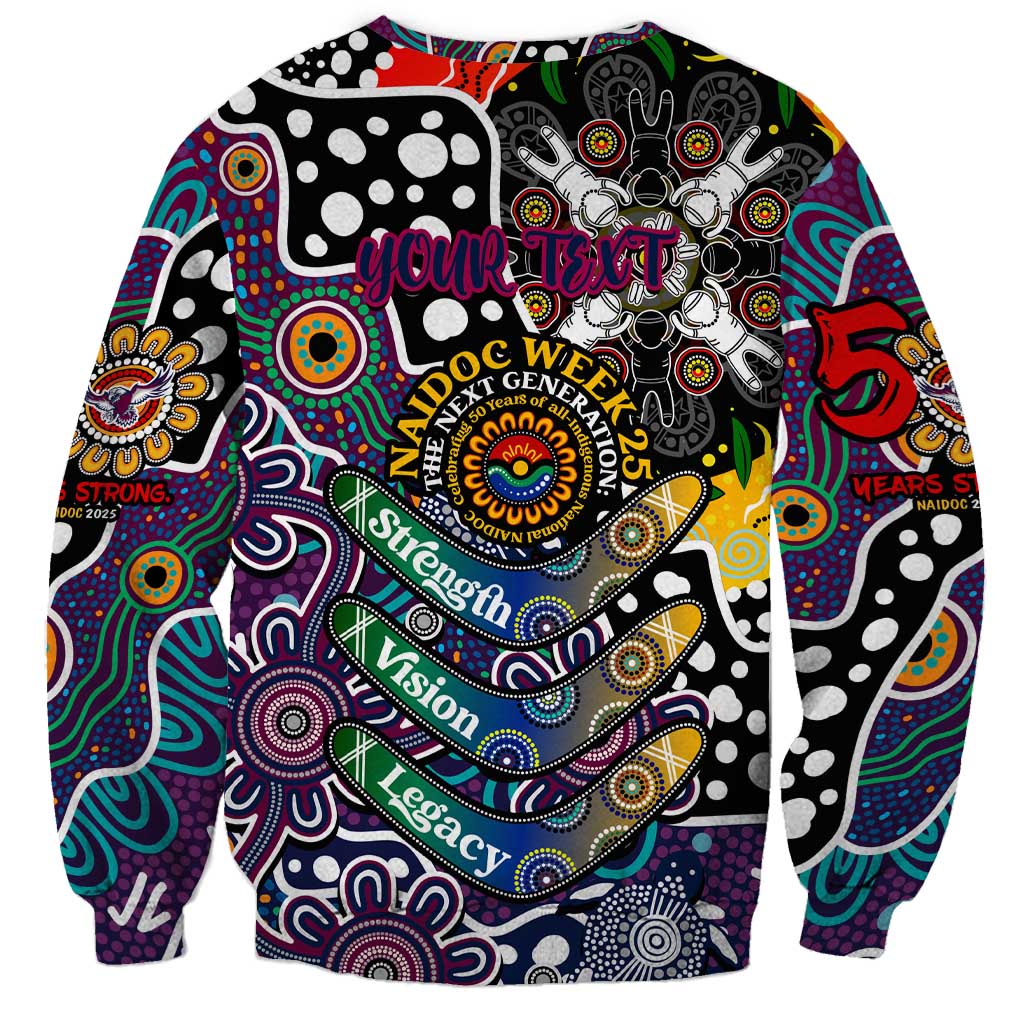 Personalised Sea Eagles NRL Celebrating 50 Years of Naidoc Sweatshirt NAIDOC Week 2025 Aboriginal