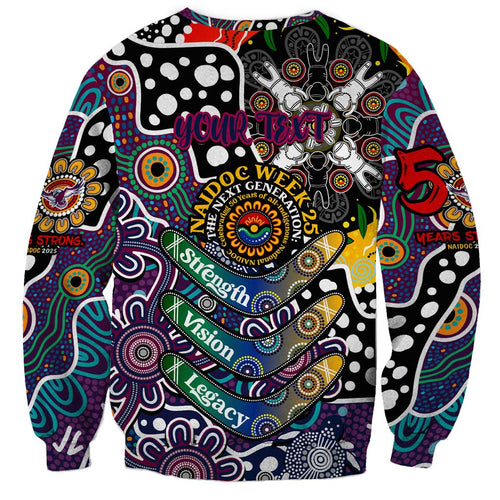 Personalised Sea Eagles NRL Celebrating 50 Years of Naidoc Sweatshirt NAIDOC Week 2025 Aboriginal