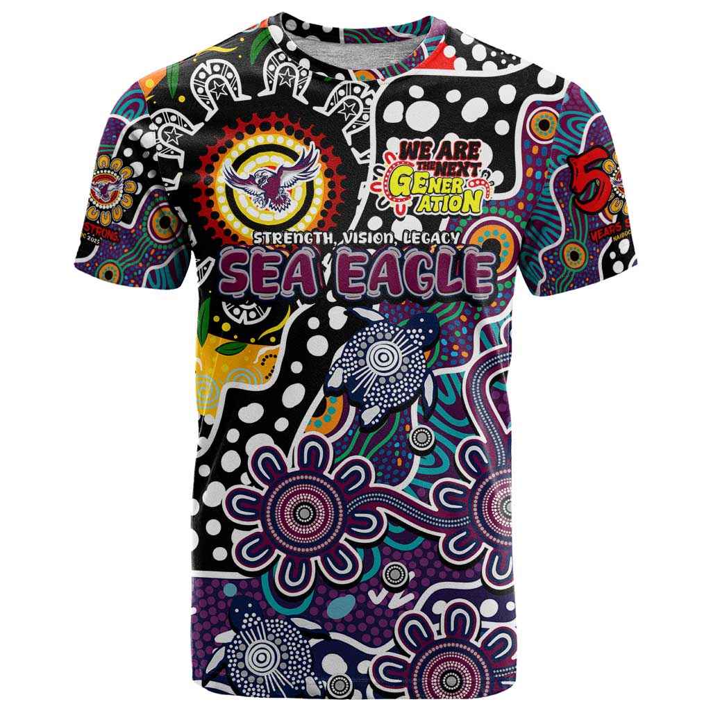 Personalised Sea Eagles NRL Celebrating 50 Years of Naidoc T Shirt NAIDOC Week 2025 Aboriginal