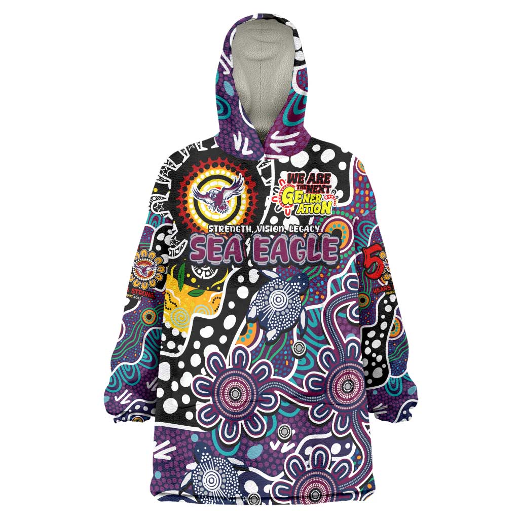 Personalised Sea Eagles NRL Celebrating 50 Years of Naidoc Wearable Blanket Hoodie NAIDOC Week 2025 Aboriginal