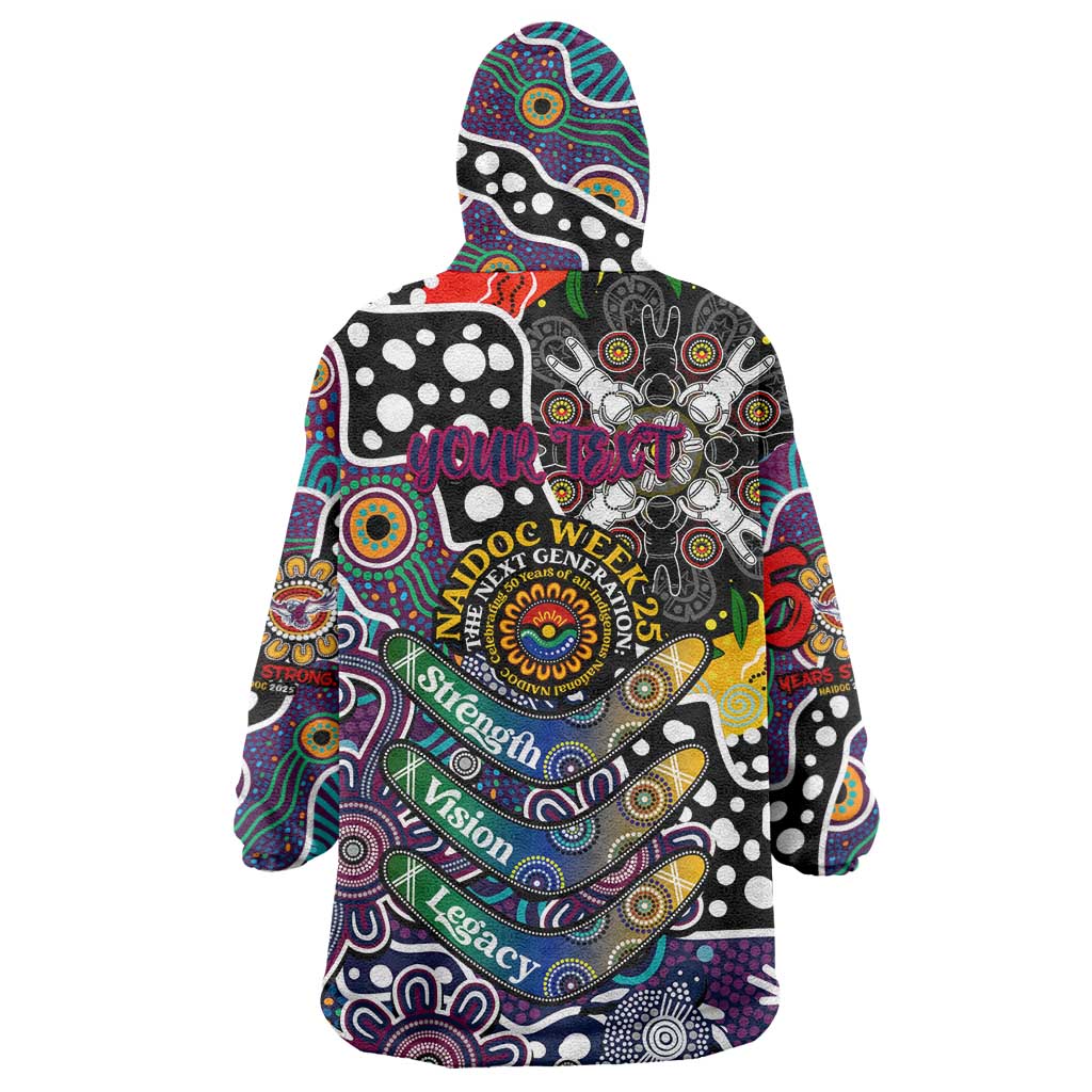 Personalised Sea Eagles NRL Celebrating 50 Years of Naidoc Wearable Blanket Hoodie NAIDOC Week 2025 Aboriginal
