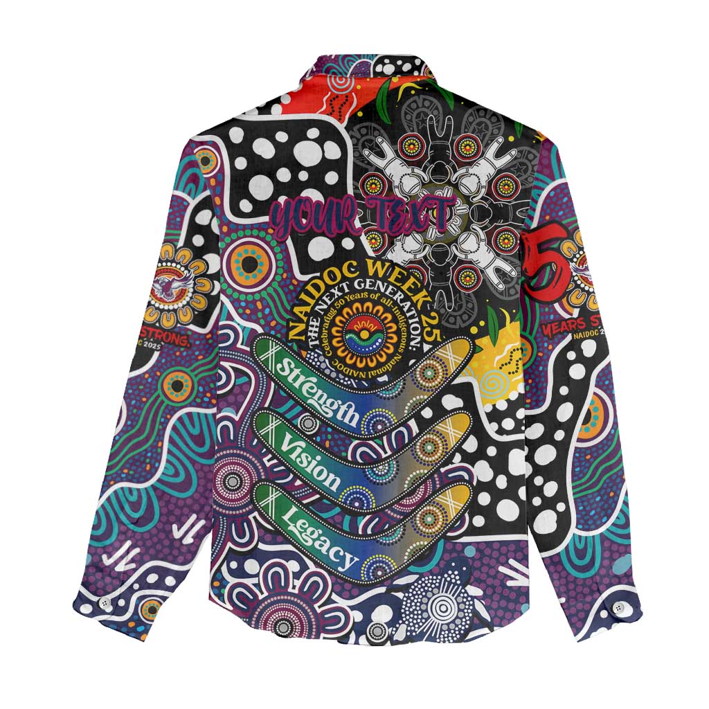 Personalised Sea Eagles NRL Celebrating 50 Years of Naidoc Women Casual Shirt NAIDOC Week 2025 Aboriginal