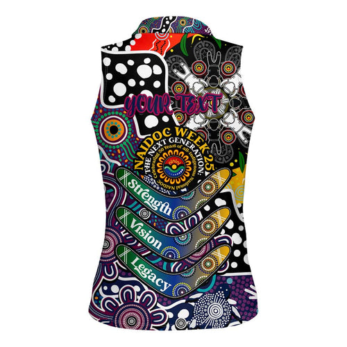 Personalised Sea Eagles NRL Celebrating 50 Years of Naidoc Women Sleeveless Polo Shirt NAIDOC Week 2025 Aboriginal