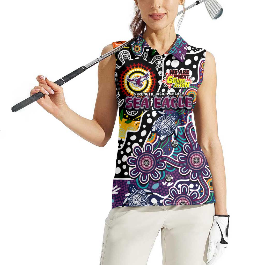 Personalised Sea Eagles NRL Celebrating 50 Years of Naidoc Women Sleeveless Polo Shirt NAIDOC Week 2025 Aboriginal