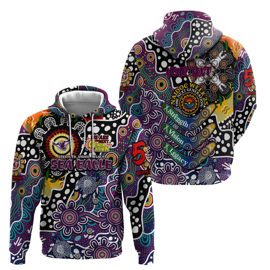 Personalised Sea Eagles NRL Celebrating 50 Years of Naidoc Zip Hoodie NAIDOC Week 2025 Aboriginal
