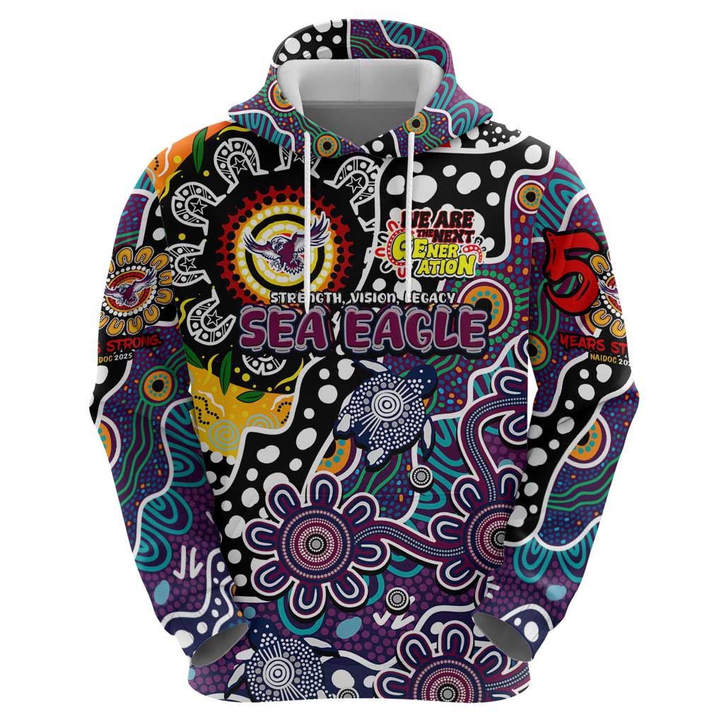 Personalised Sea Eagles NRL Celebrating 50 Years of Naidoc Zip Hoodie NAIDOC Week 2025 Aboriginal