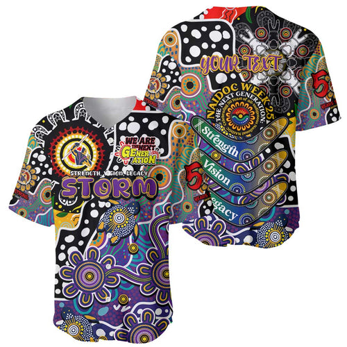 Personalised Storm NRL Celebrating 50 Years of Naidoc Baseball Jersey NAIDOC Week 2025 Aboriginal