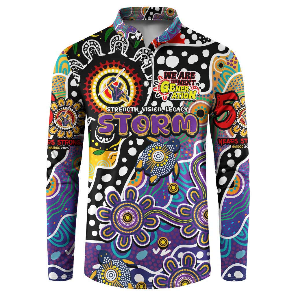 Personalised Storm NRL Celebrating 50 Years of Naidoc Button Sweatshirt NAIDOC Week 2025 Aboriginal