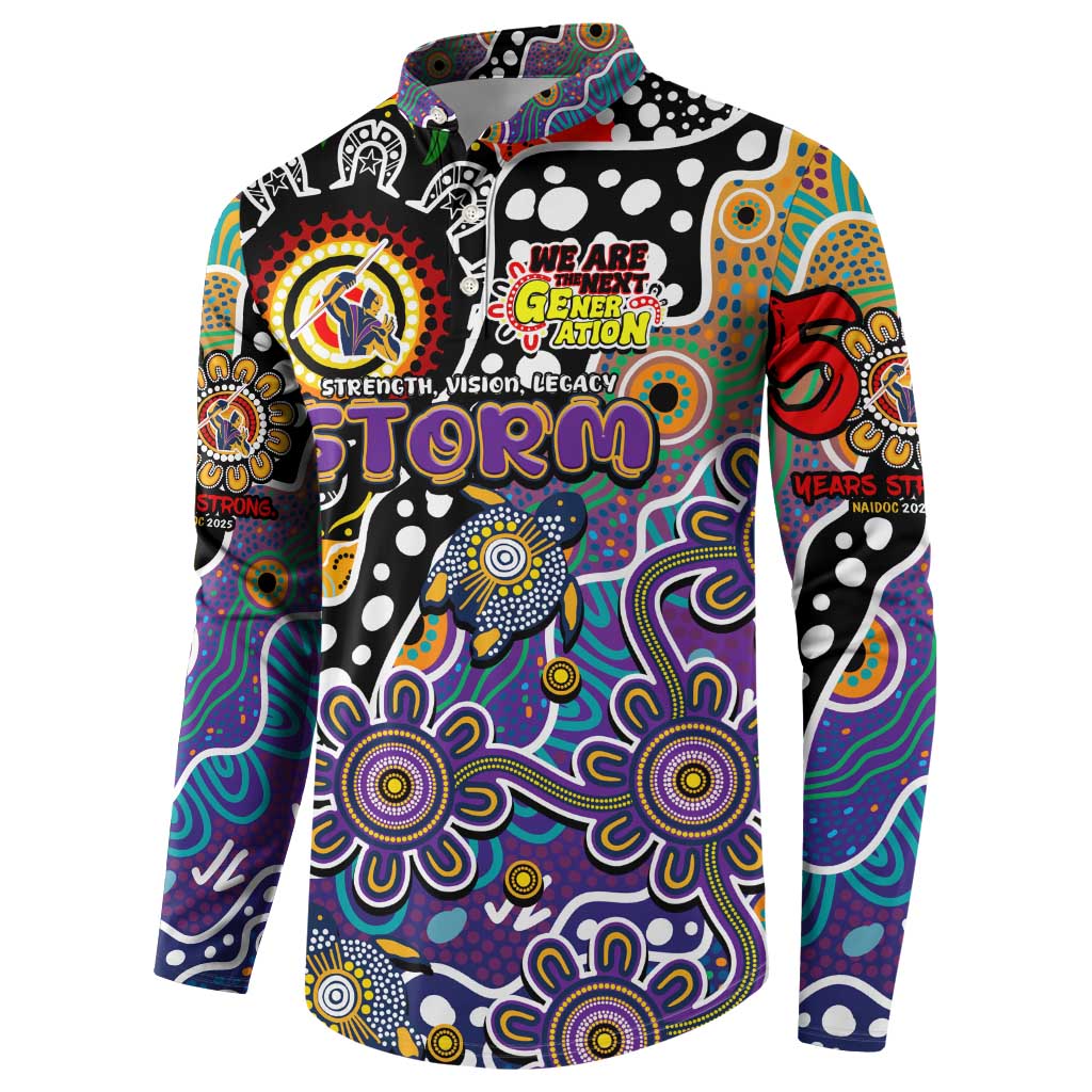 Personalised Storm NRL Celebrating 50 Years of Naidoc Button Sweatshirt NAIDOC Week 2025 Aboriginal