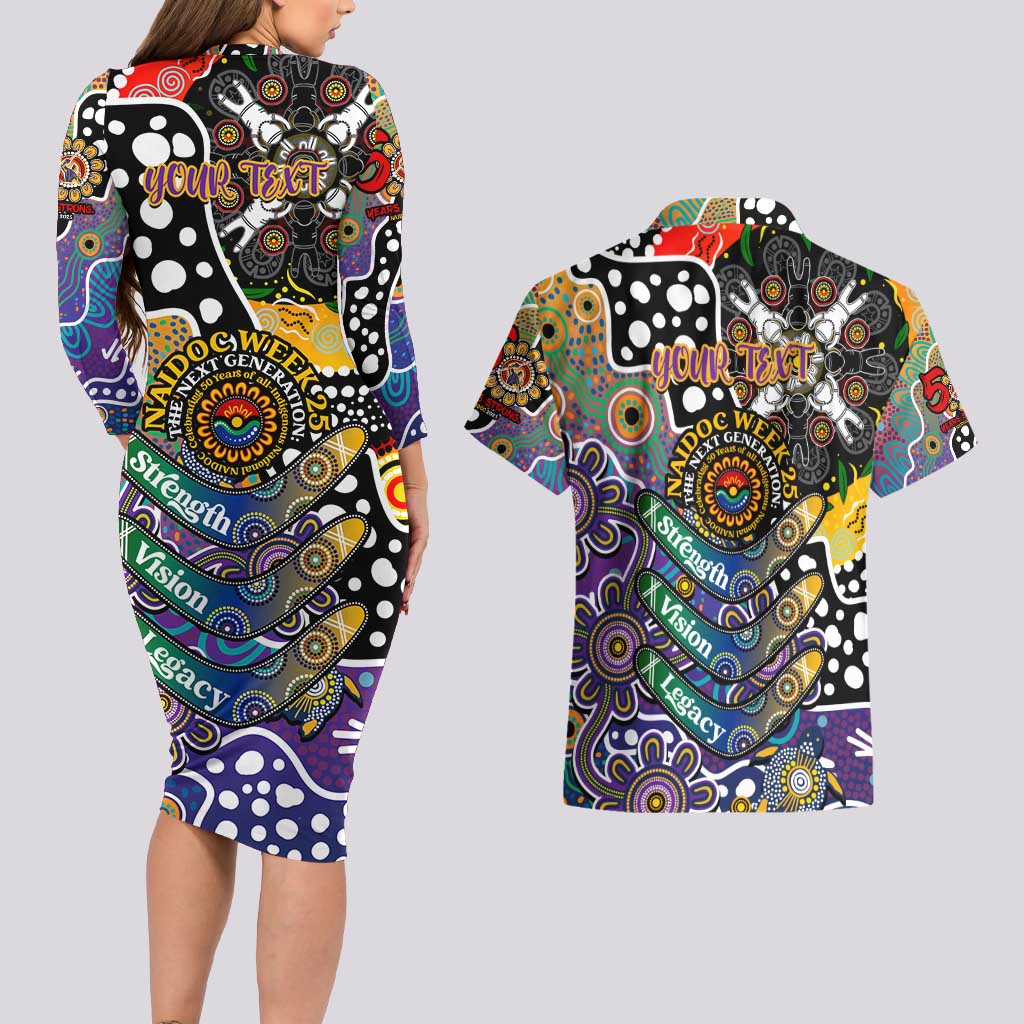 Personalised Storm NRL Celebrating 50 Years of Naidoc Couples Matching Long Sleeve Bodycon Dress and Hawaiian Shirt NAIDOC Week 2025 Aboriginal