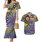 Personalised Storm NRL Celebrating 50 Years of Naidoc Couples Matching Mermaid Dress and Hawaiian Shirt NAIDOC Week 2025 Aboriginal