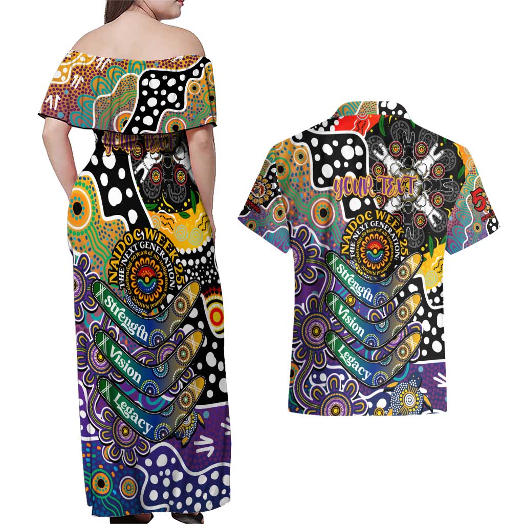 Personalised Storm NRL Celebrating 50 Years of Naidoc Couples Matching Off Shoulder Maxi Dress and Hawaiian Shirt NAIDOC Week 2025 Aboriginal