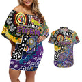 Personalised Storm NRL Celebrating 50 Years of Naidoc Couples Matching Off Shoulder Short Dress and Hawaiian Shirt NAIDOC Week 2025 Aboriginal