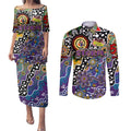 Personalised Storm NRL Celebrating 50 Years of Naidoc Couples Matching Puletasi and Long Sleeve Button Shirt NAIDOC Week 2025 Aboriginal
