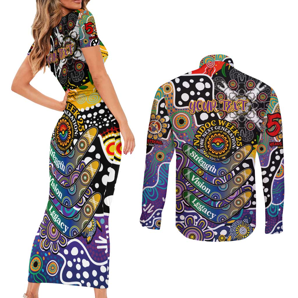 Personalised Storm NRL Celebrating 50 Years of Naidoc Couples Matching Short Sleeve Bodycon Dress and Long Sleeve Button Shirt NAIDOC Week 2025 Aboriginal