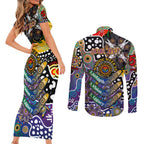 Personalised Storm NRL Celebrating 50 Years of Naidoc Couples Matching Short Sleeve Bodycon Dress and Long Sleeve Button Shirt NAIDOC Week 2025 Aboriginal