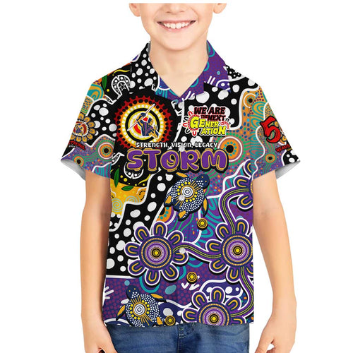 Personalised Storm NRL Celebrating 50 Years of Naidoc Family Matching Mermaid Dress and Hawaiian Shirt NAIDOC Week 2025 Aboriginal