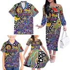 Personalised Storm NRL Celebrating 50 Years of Naidoc Family Matching Off The Shoulder Long Sleeve Dress and Hawaiian Shirt NAIDOC Week 2025 Aboriginal