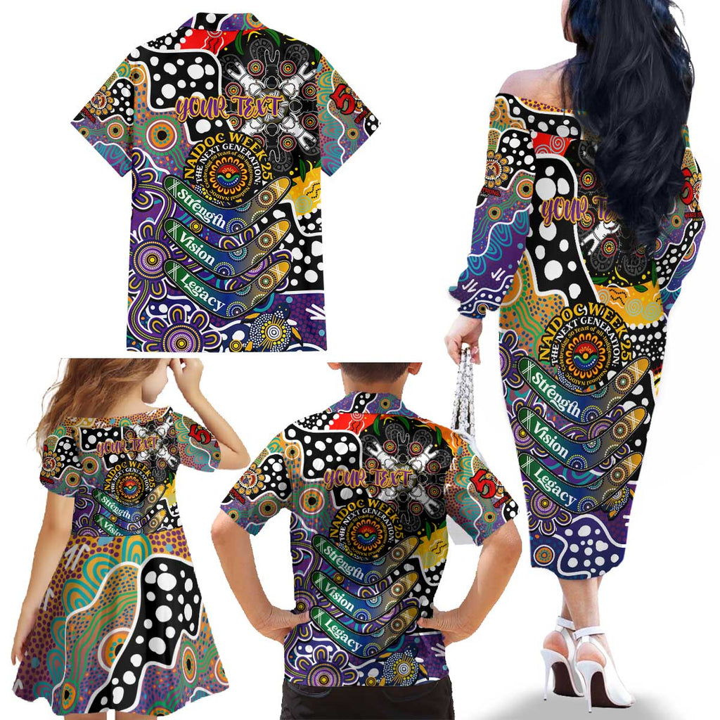 Personalised Storm NRL Celebrating 50 Years of Naidoc Family Matching Off The Shoulder Long Sleeve Dress and Hawaiian Shirt NAIDOC Week 2025 Aboriginal