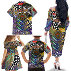 Personalised Storm NRL Celebrating 50 Years of Naidoc Family Matching Off The Shoulder Long Sleeve Dress and Hawaiian Shirt NAIDOC Week 2025 Aboriginal