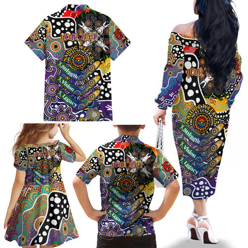 Personalised Storm NRL Celebrating 50 Years of Naidoc Family Matching Off The Shoulder Long Sleeve Dress and Hawaiian Shirt NAIDOC Week 2025 Aboriginal