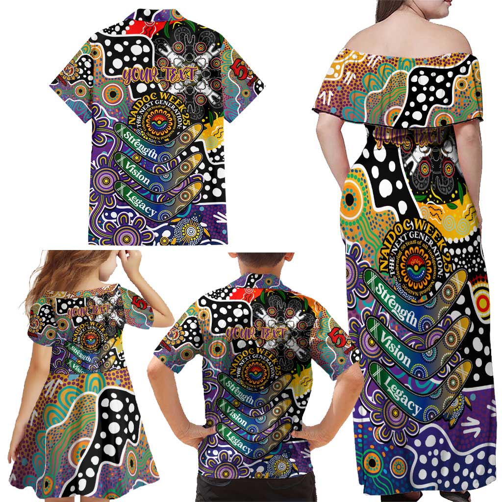 Personalised Storm NRL Celebrating 50 Years of Naidoc Family Matching Off Shoulder Maxi Dress and Hawaiian Shirt NAIDOC Week 2025 Aboriginal